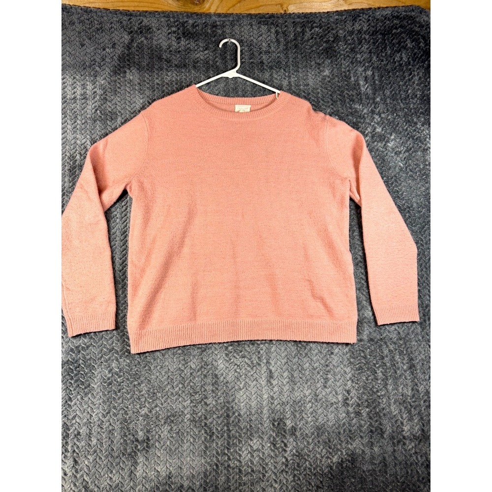 Caslon Sweater Womens Medium Pink Stretch Chunky Knit Long‎ Sleeve Crewneck